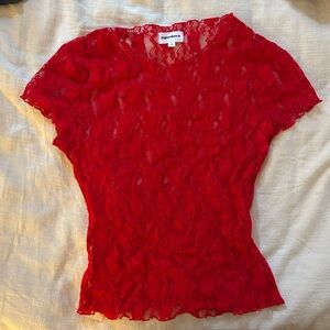 Red Lace Top